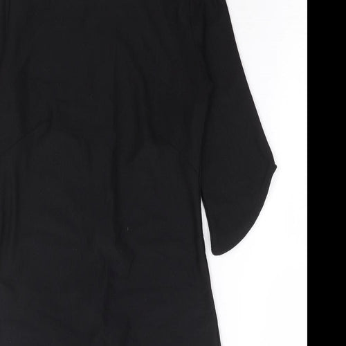 Boohoo Womens Black Polyester A-Line Size 8 Boat Neck Zip