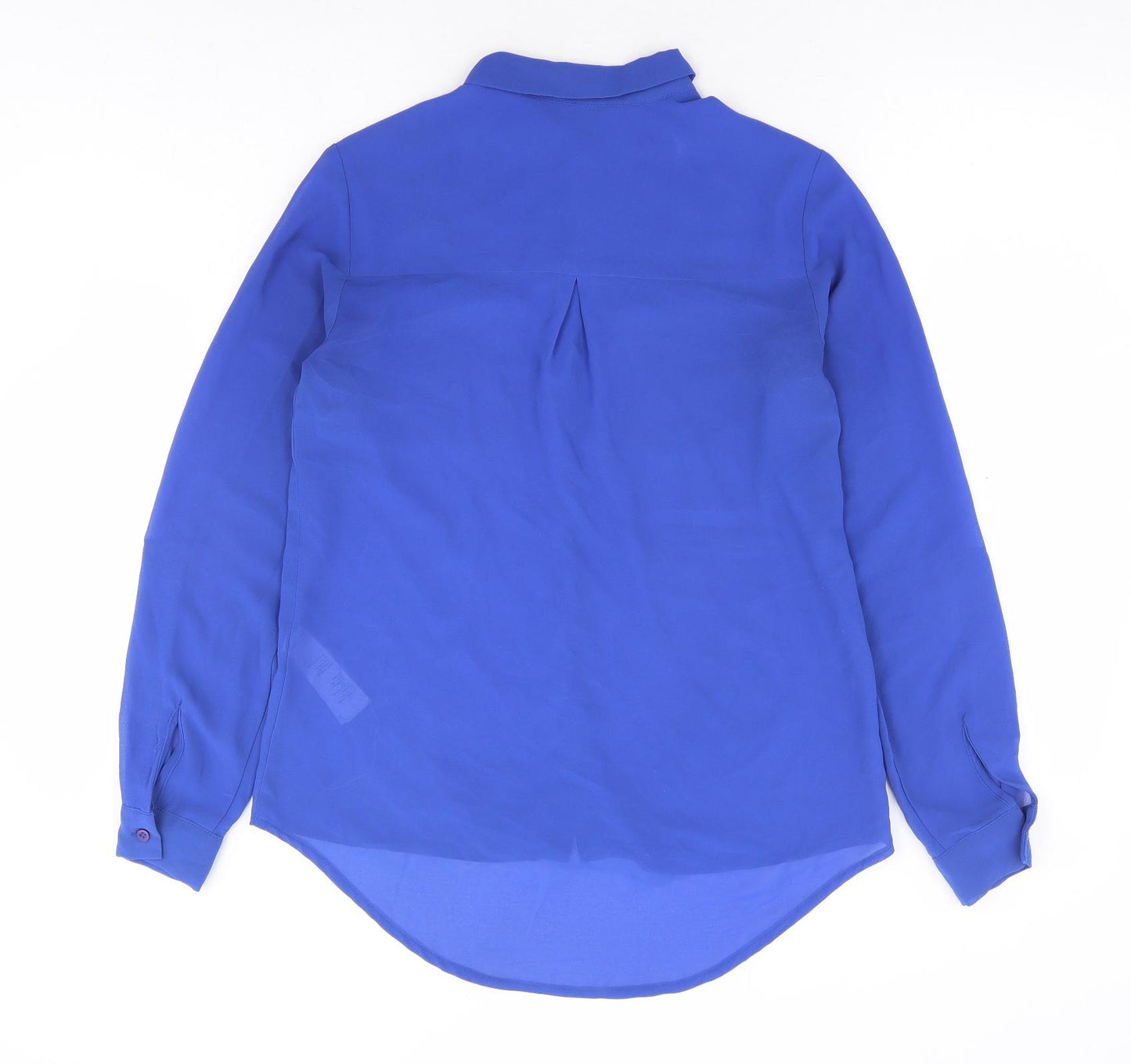 New Look Womens Blue Polyester Basic Button-Up Size 8 Collared