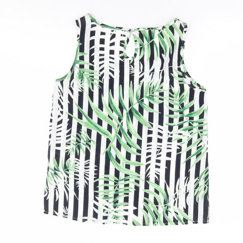 Only Womens Multicoloured Striped Polyester Basic Tank Size 8 Scoop Neck