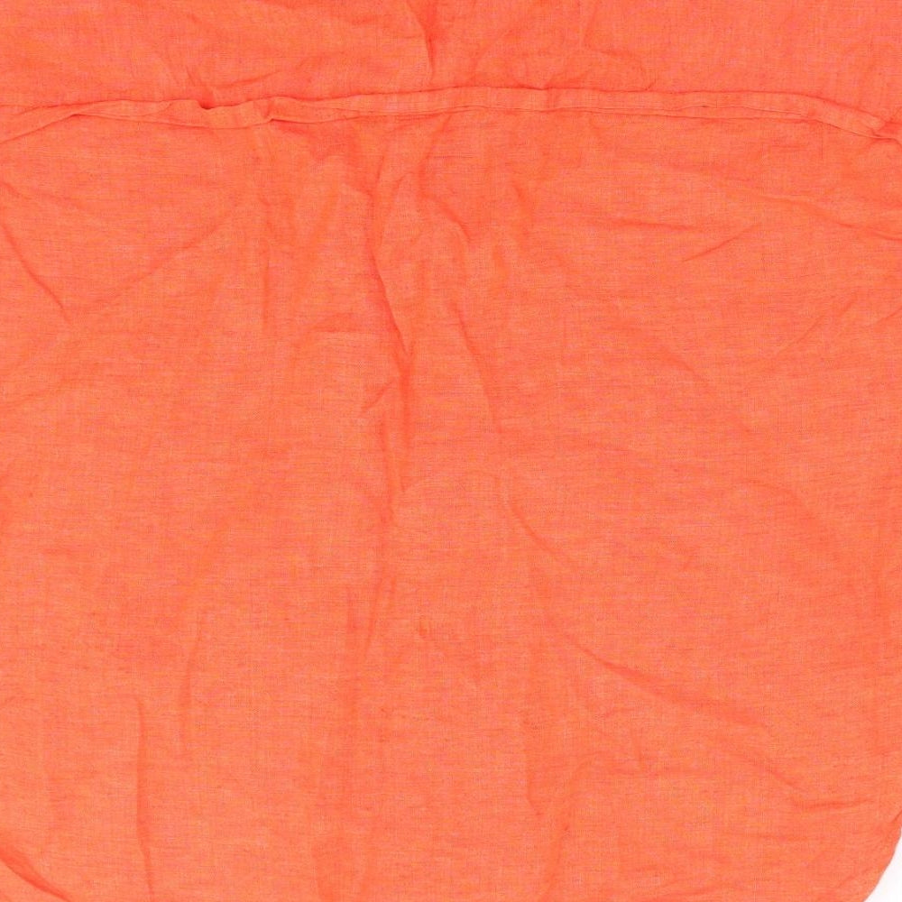 Marks and Spencer Womens Orange Linen Basic Blouse Size 14 V-Neck