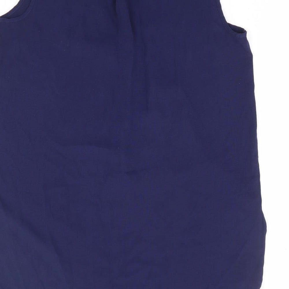 F&F Womens Blue Polyester Basic Tank Size 14 V-Neck