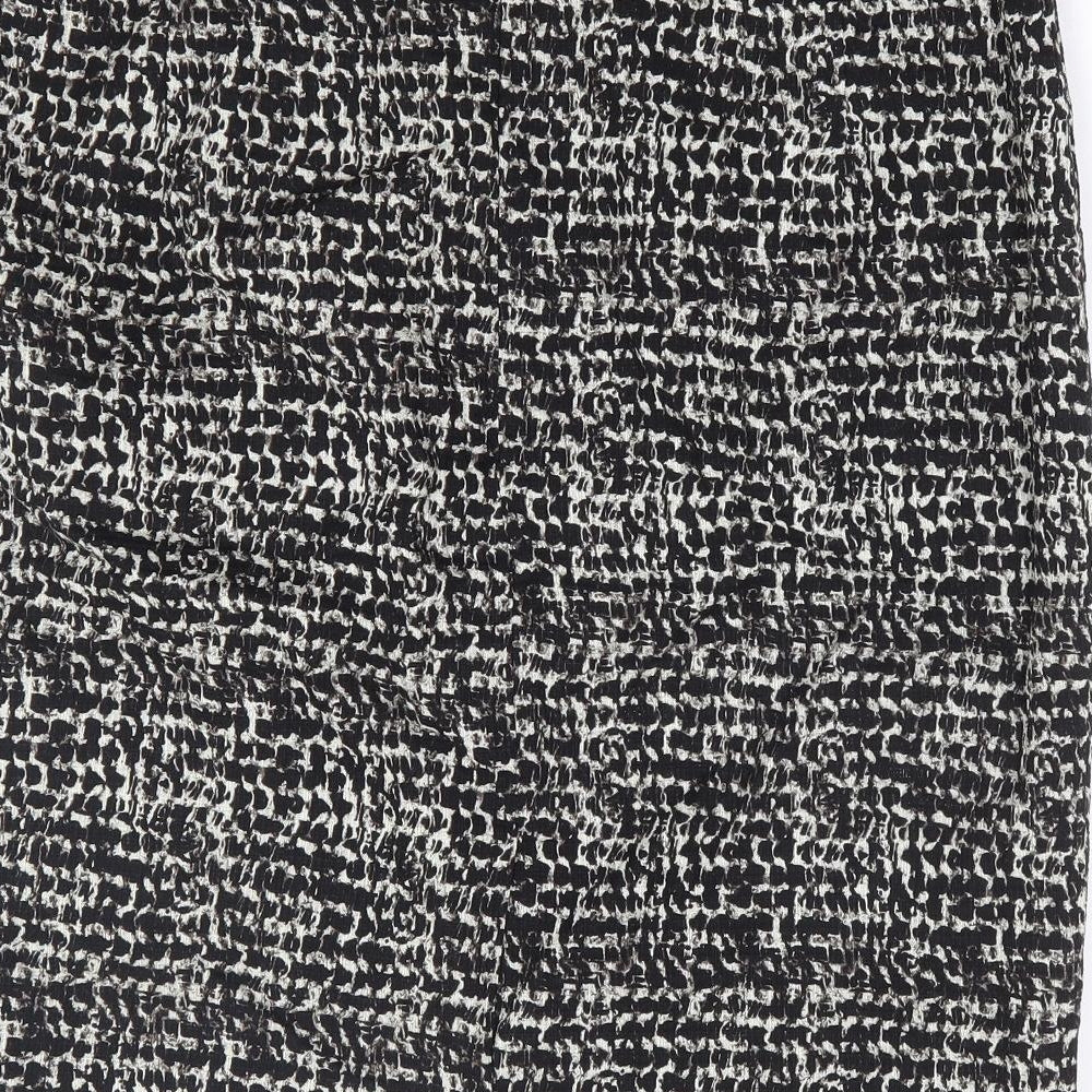 Jigsaw Womens Black Geometric Cotton Straight & Pencil Skirt Size 14 Zip