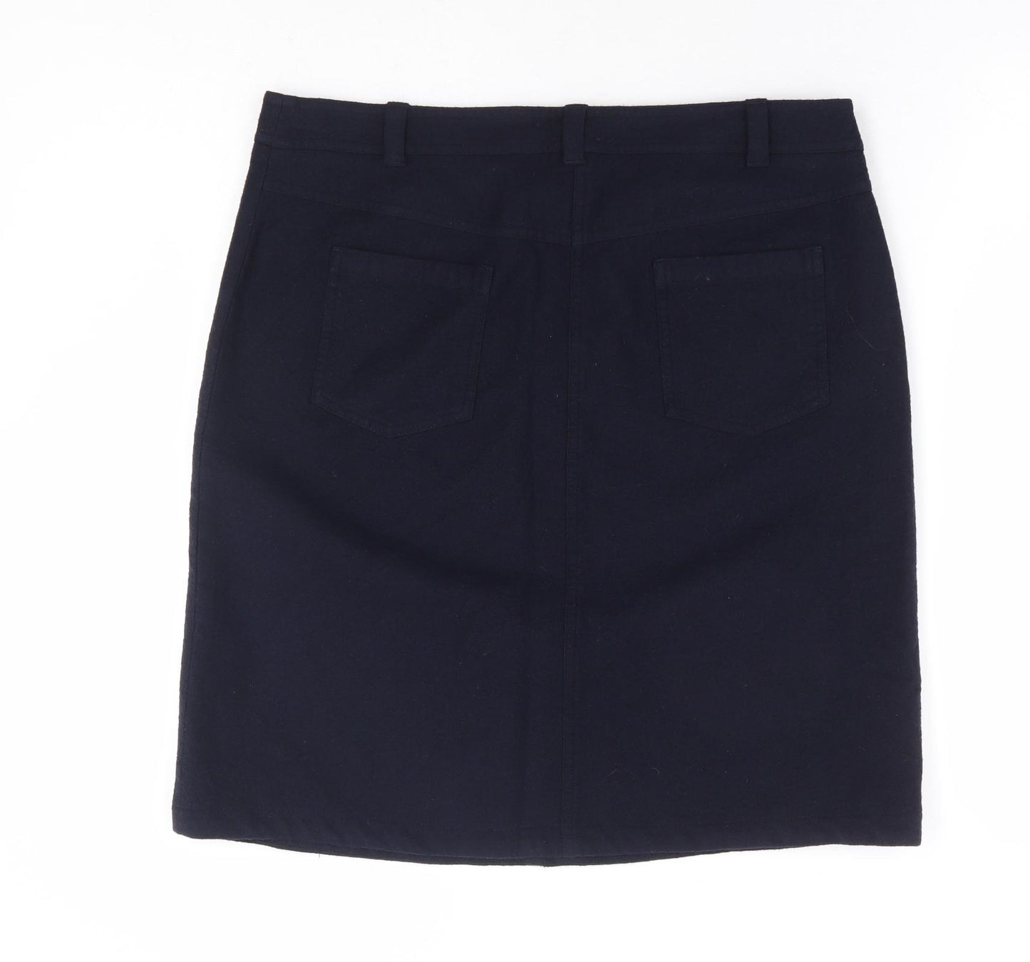 Jigsaw Womens Blue Wool A-Line Skirt Size 14 Zip