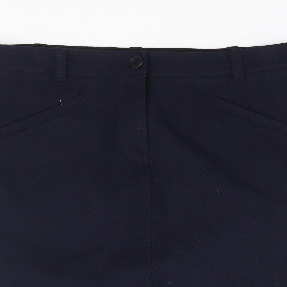 Jigsaw Womens Blue Wool A-Line Skirt Size 14 Zip