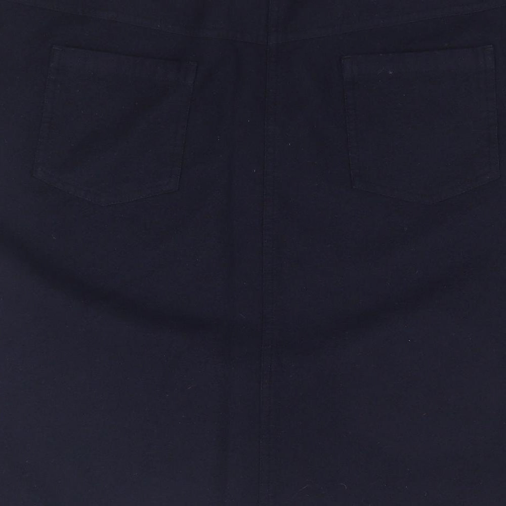 Jigsaw Womens Blue Wool A-Line Skirt Size 14 Zip
