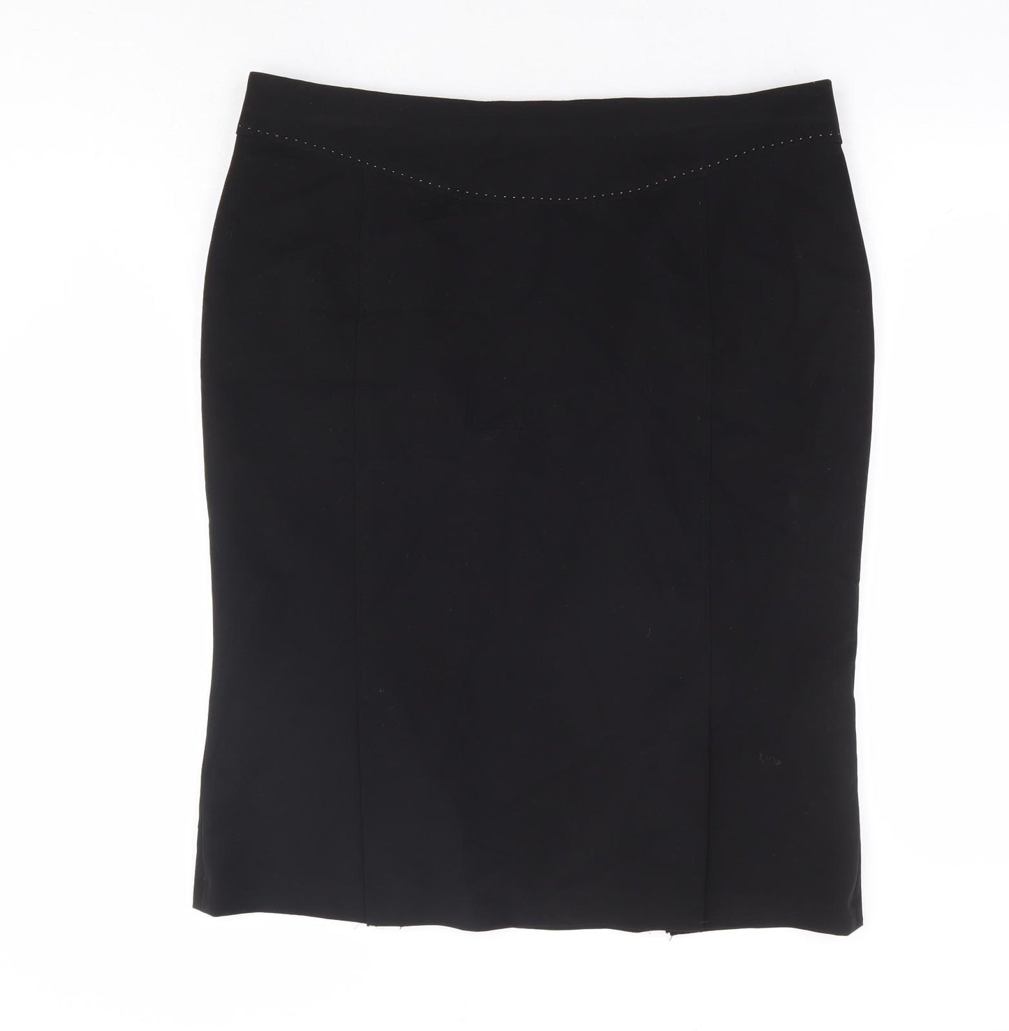 George Womens Black Polyester Straight & Pencil Skirt Size 16 Zip