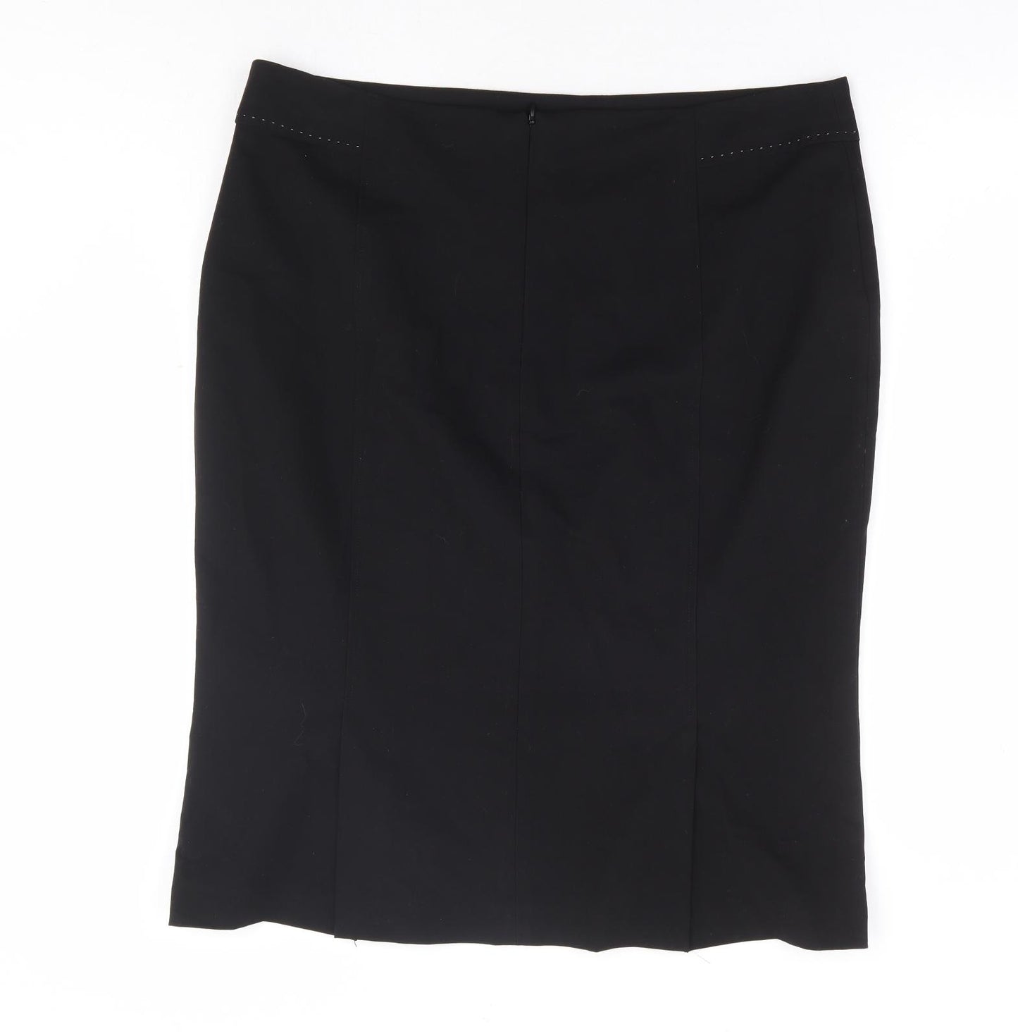 George Womens Black Polyester Straight & Pencil Skirt Size 16 Zip