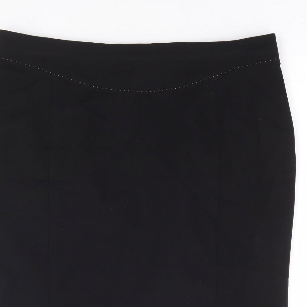 George Womens Black Polyester Straight & Pencil Skirt Size 16 Zip