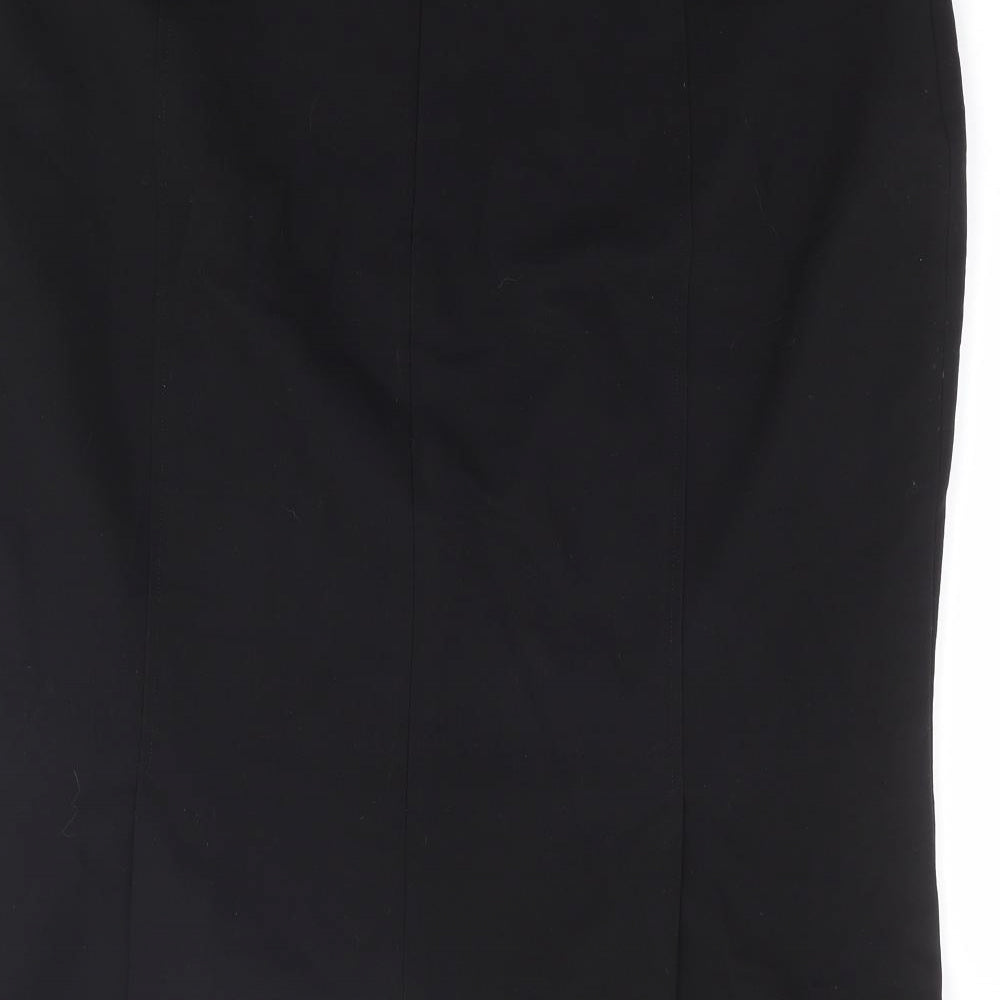 George Womens Black Polyester Straight & Pencil Skirt Size 16 Zip