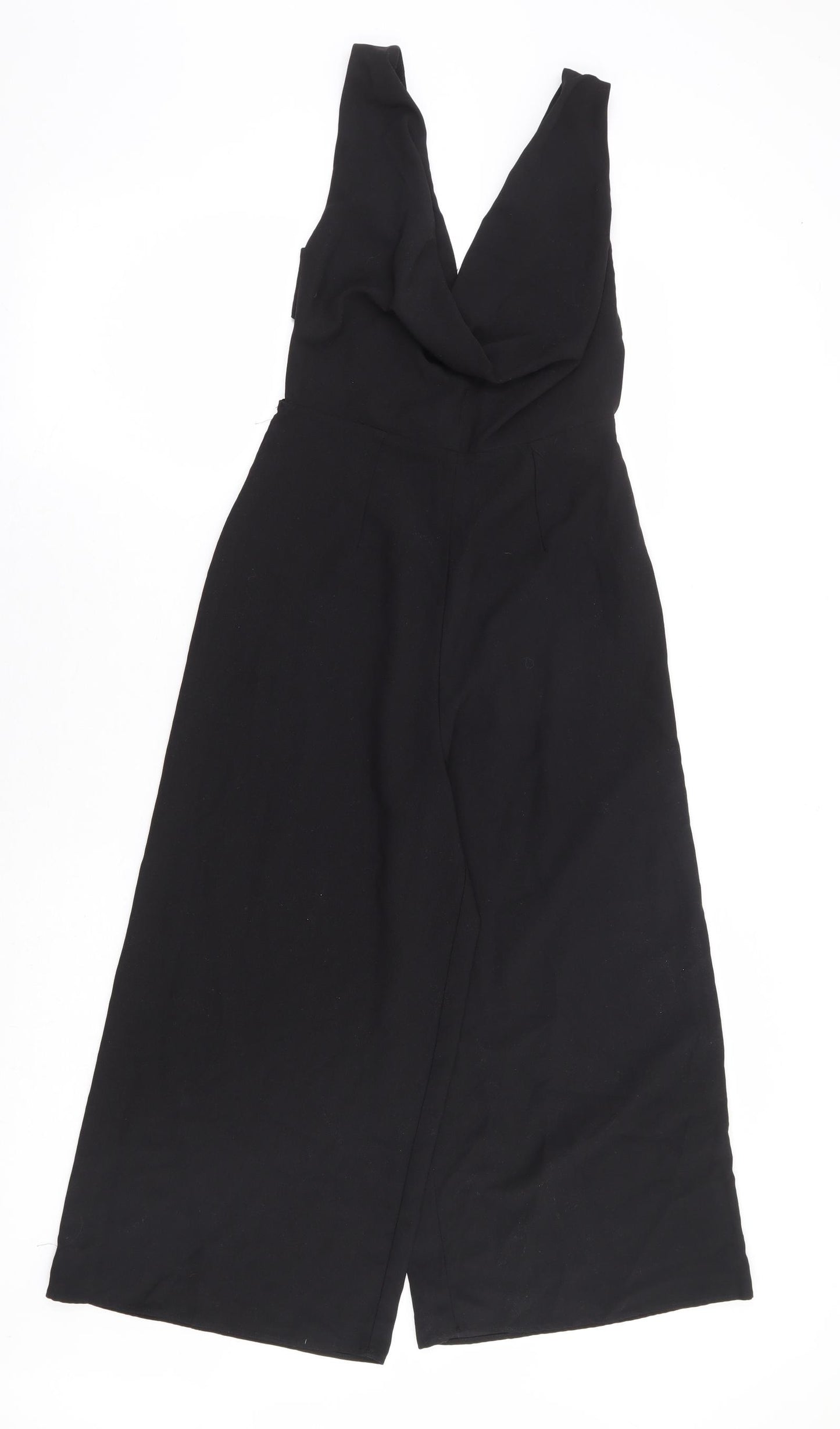ASOS Womens Black Polyester Jumpsuit One-Piece Size 6 L22 in Zip - Culotte Jumpsuit