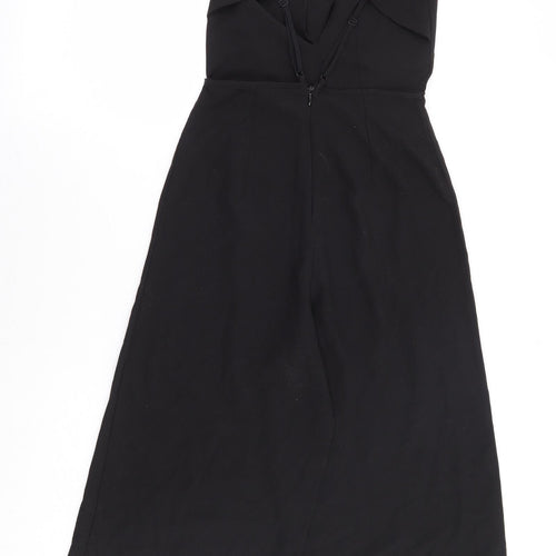 ASOS Womens Black Polyester Jumpsuit One-Piece Size 6 L22 in Zip - Culotte Jumpsuit