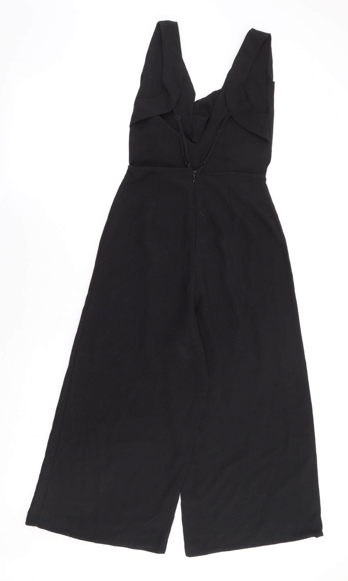 ASOS Womens Black Polyester Jumpsuit One-Piece Size 6 L22 in Zip - Culotte Jumpsuit