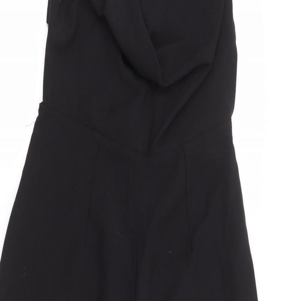 ASOS Womens Black Polyester Jumpsuit One-Piece Size 6 L22 in Zip - Culotte Jumpsuit