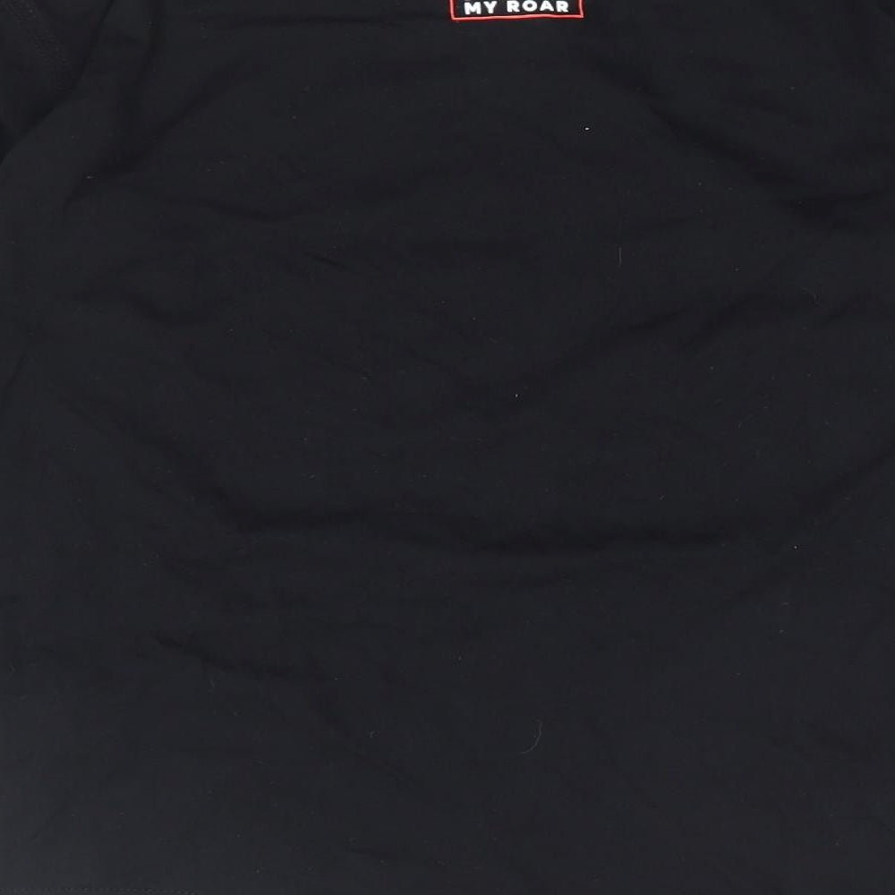 Zara Boys Black 100% Cotton Basic T-Shirt Size 9 Years Round Neck Pullover - Dinosaur