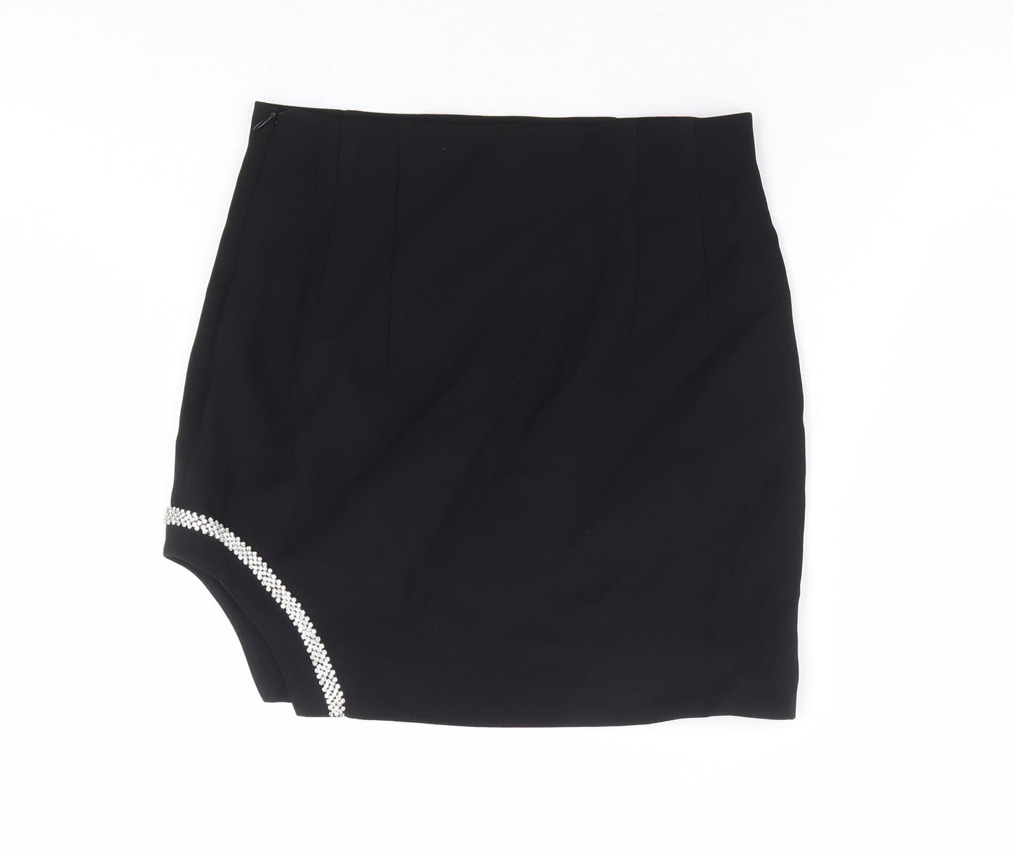 Zara Womens Black Polyester Mini Skirt Size XS Zip