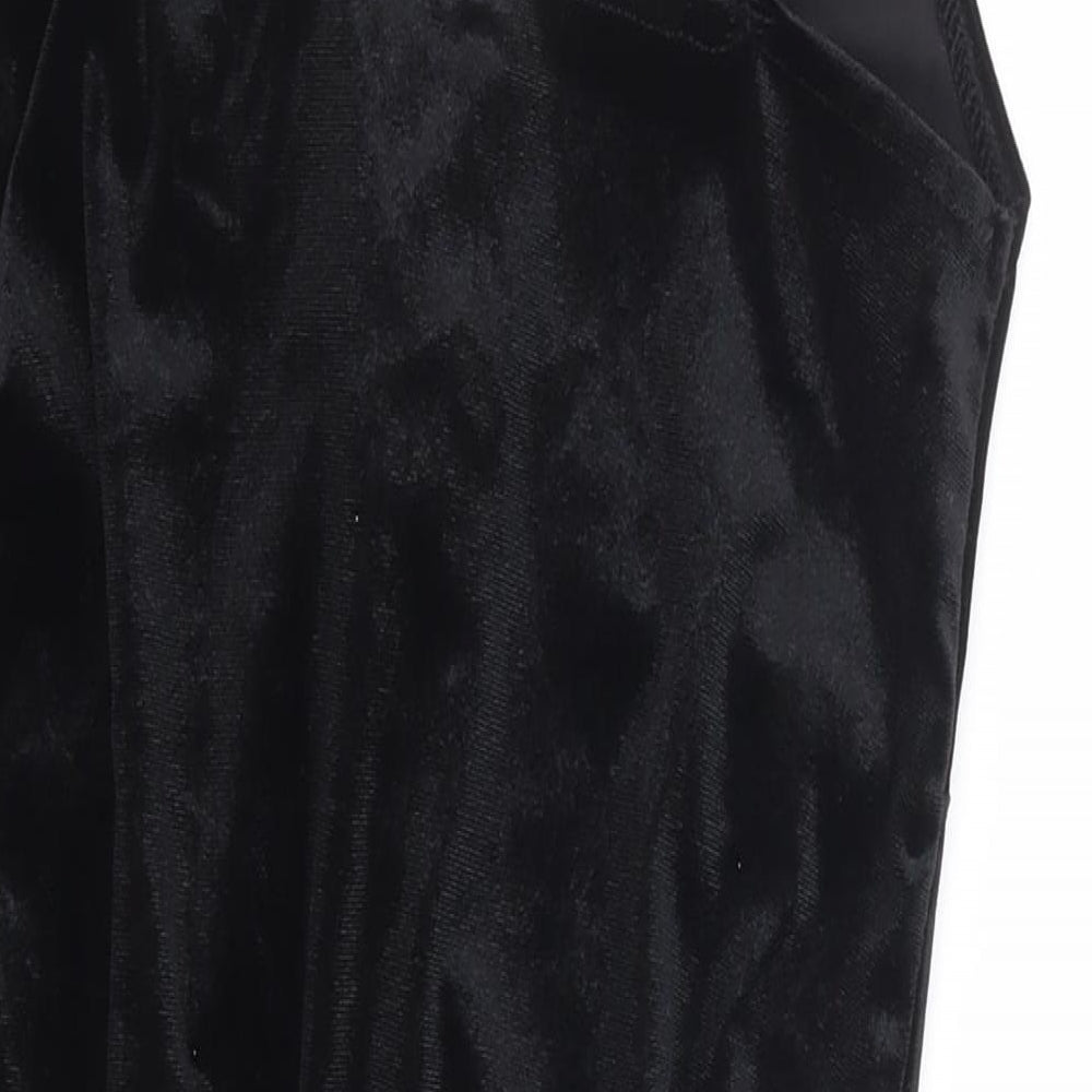 Topshop Womens Black Polyester Bodysuit One-Piece Size 8 Snap - Knot Front