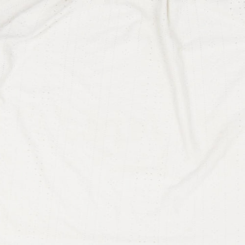 Greige Womens White Polyester Basic Blouse Size 2XL Round Neck