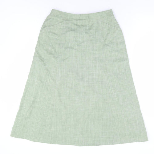 Cotswold Collections Womens Green Polyester A-Line Skirt Size 12 Zip