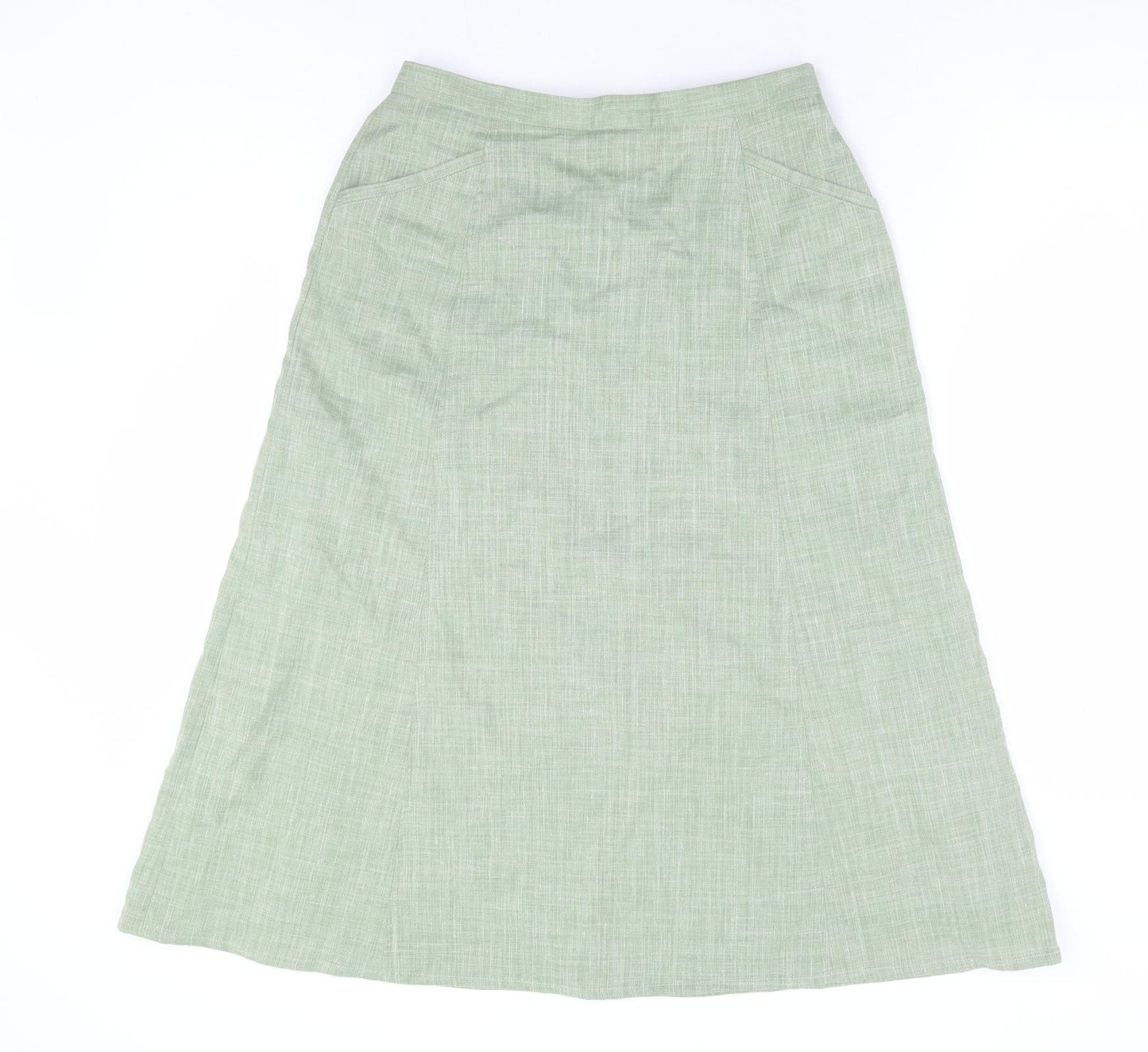 Cotswold Collections Womens Green Polyester A-Line Skirt Size 12 Zip