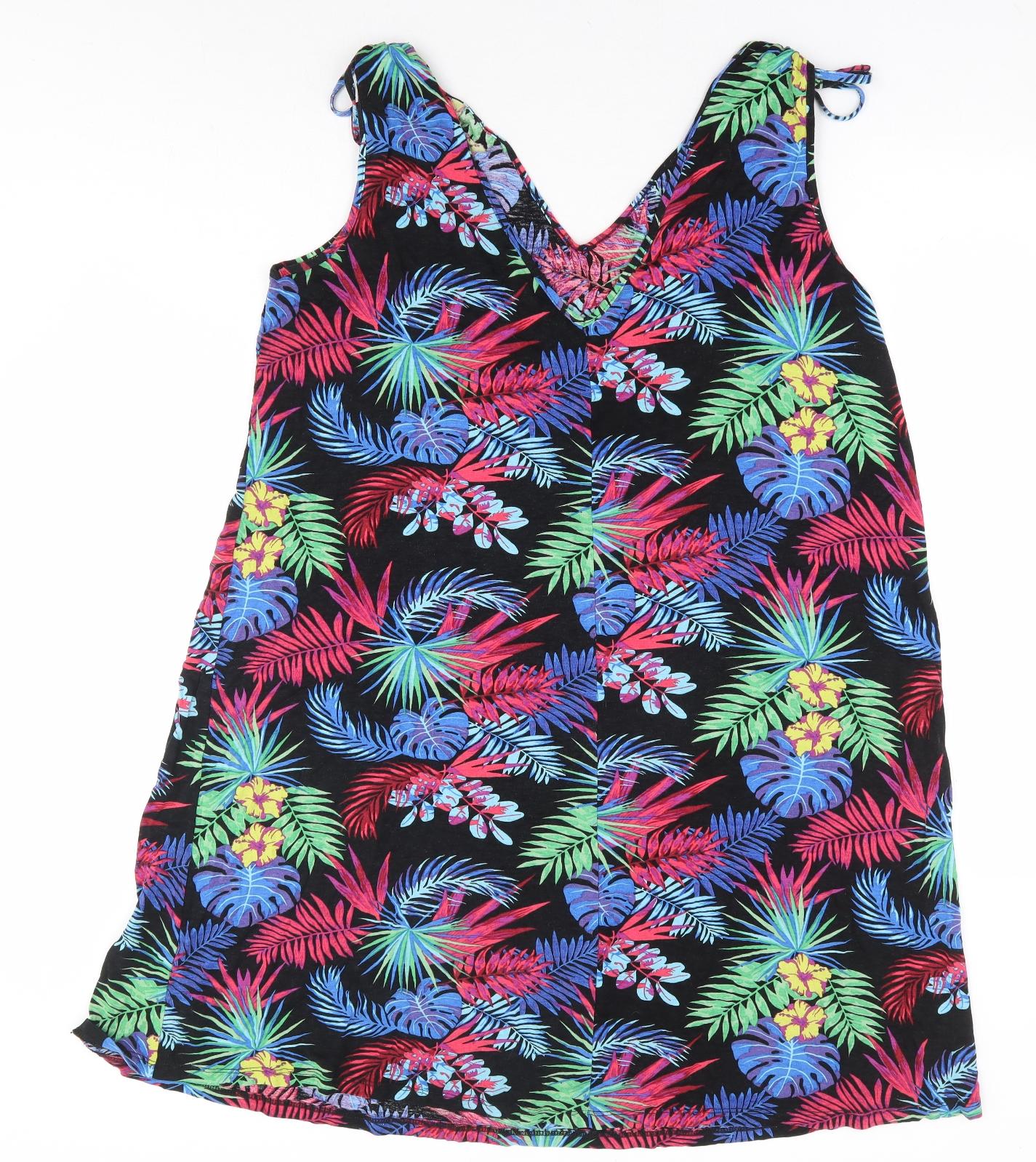 George Womens Multicoloured Floral Viscose A-Line Size 20 V-Neck Pullover