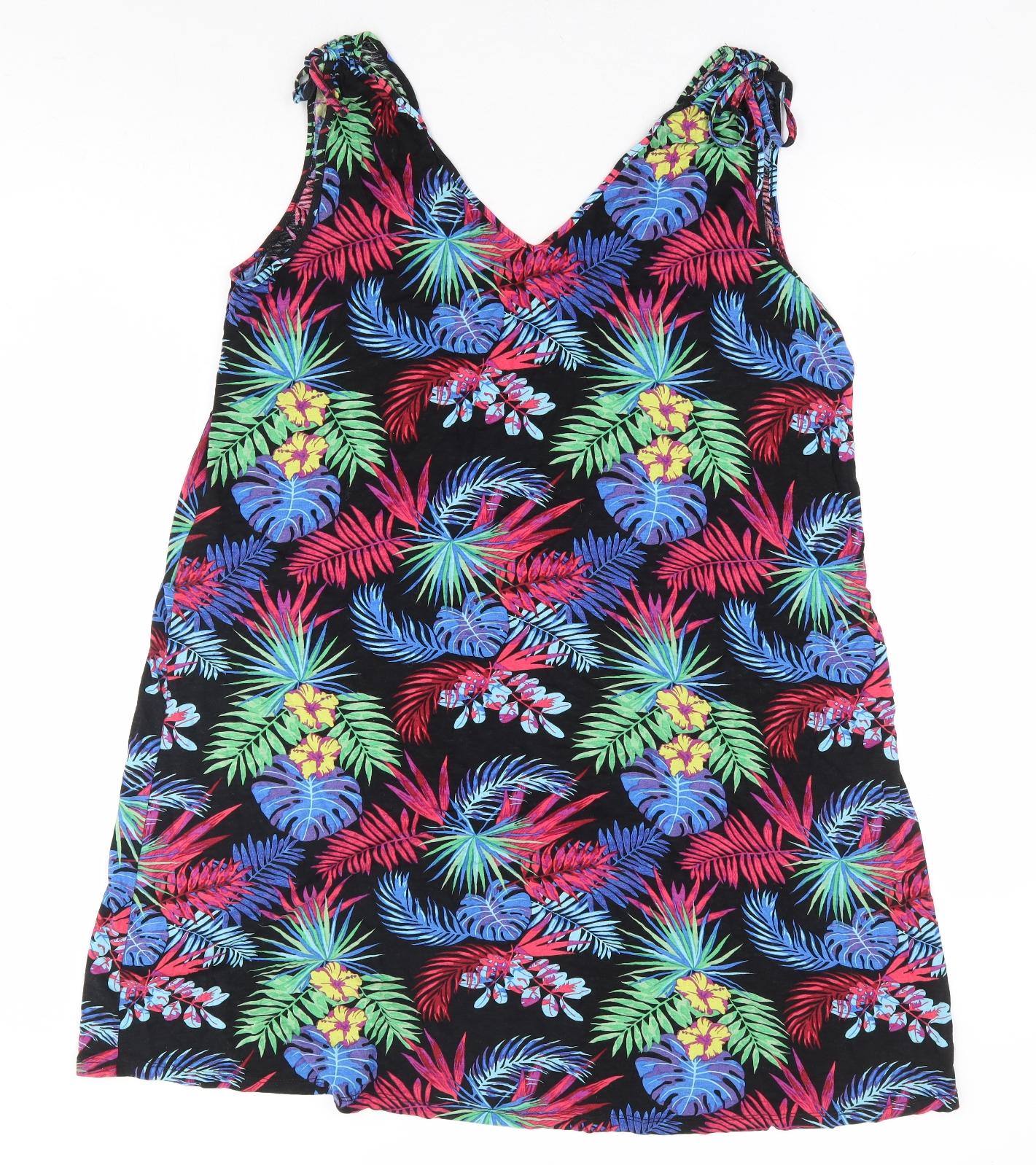 George Womens Multicoloured Floral Viscose A-Line Size 20 V-Neck Pullover