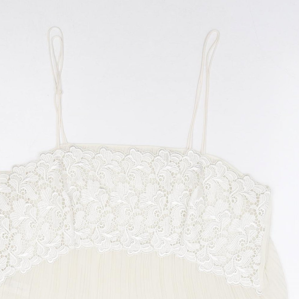 Marks an dSpencer Womens White Polyester Camisole Tank Size 18 Square Neck