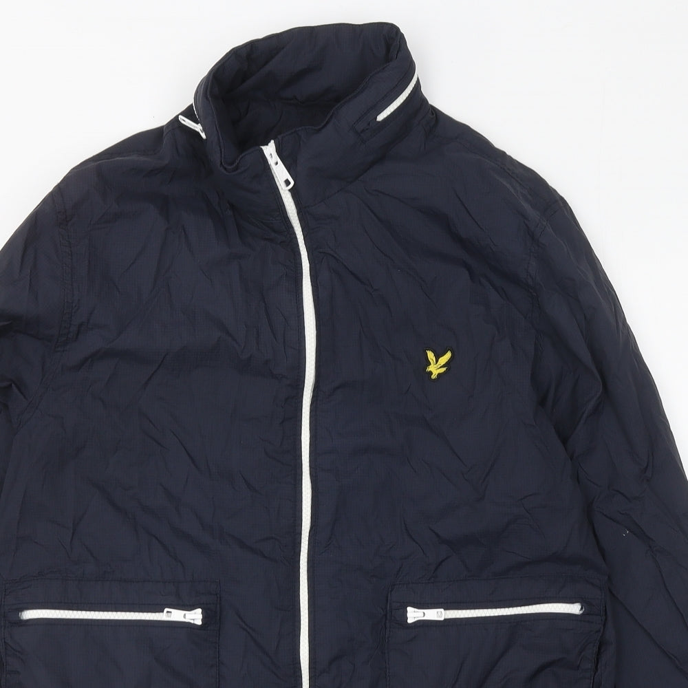Lyle & Scott Mens Black Windbreaker Jacket Size M Zip