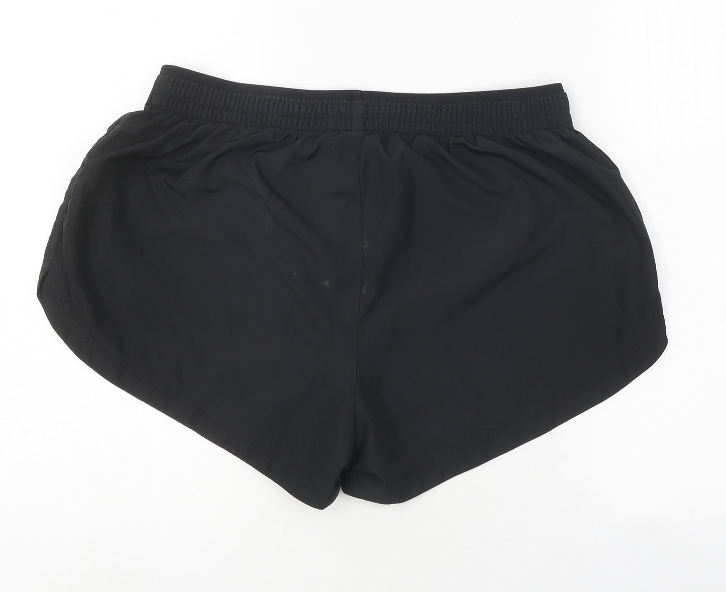 WORKOUT Womens Black Polyester Sweat Shorts Size L L11 in Regular Pull On