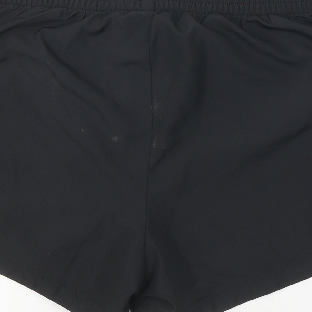 WORKOUT Womens Black Polyester Sweat Shorts Size L L11 in Regular Pull On