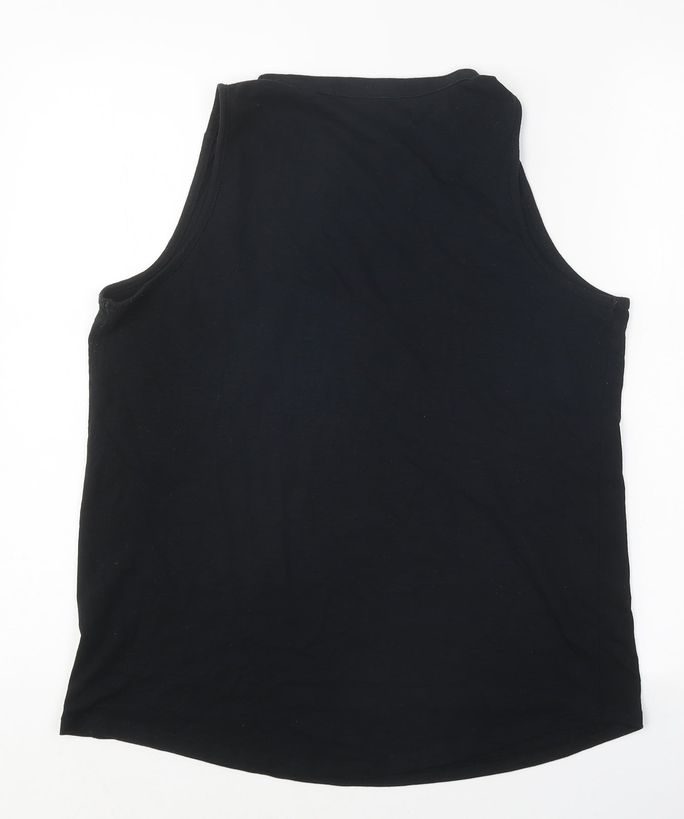 George Womens Black Polyester Basic Tank Size 16 V-Neck