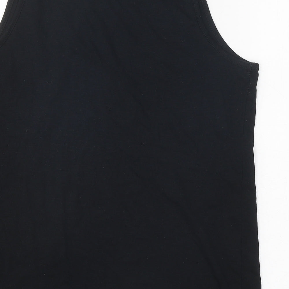 George Womens Black Polyester Basic Tank Size 16 V-Neck