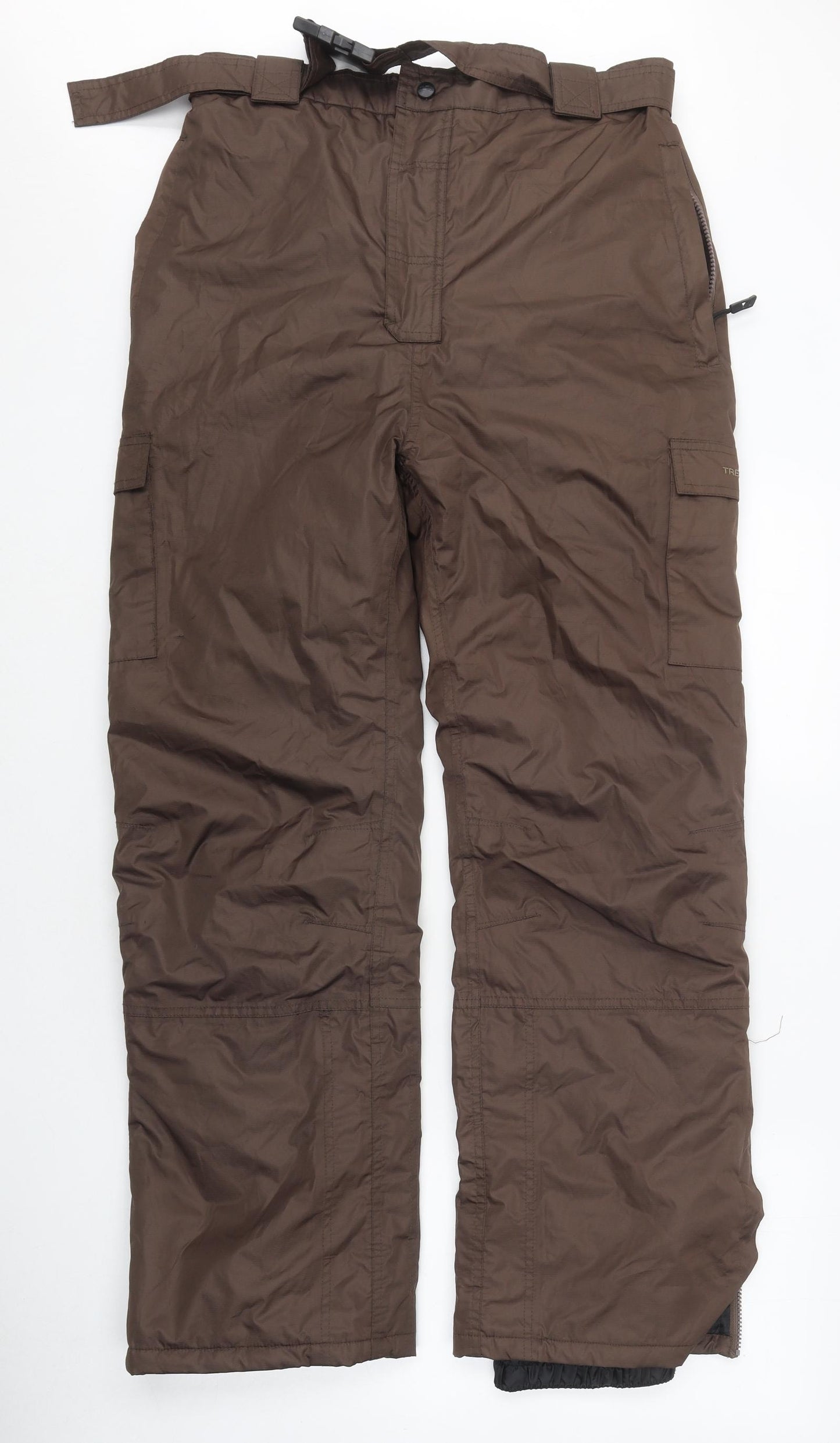 Trespass Mens Brown Polyester Snow Pants Trousers Size M L40 in Regular Zip - eg