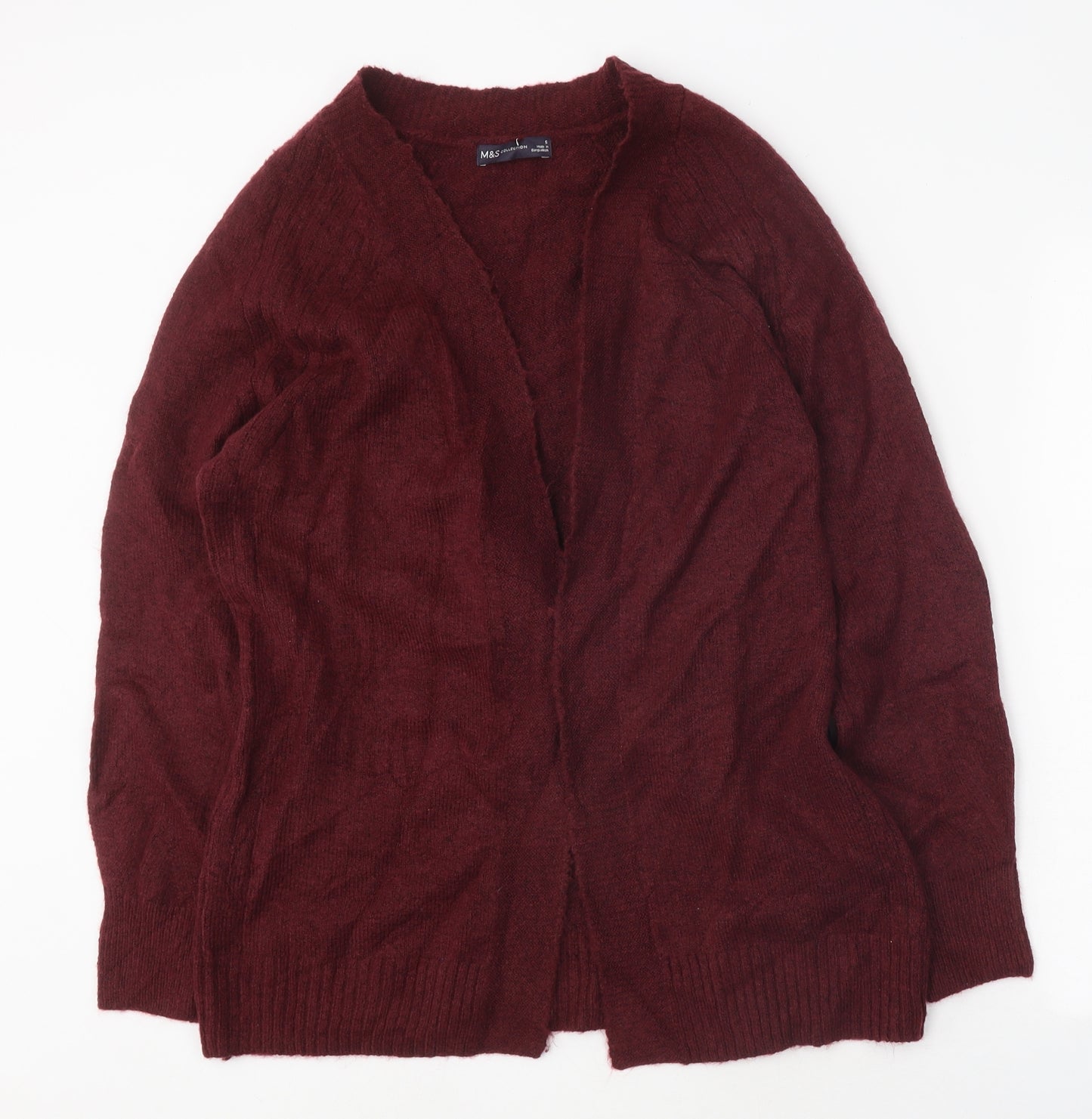 Marks and Spencer Womens Purple V-Neck Polyester Cardigan Jumper Size S