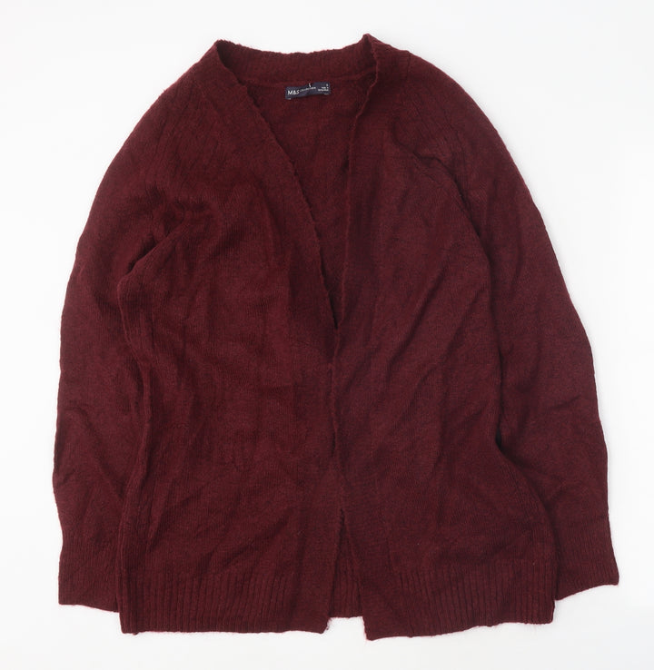 Marks and Spencer Womens Purple V-Neck Polyester Cardigan Jumper Size S