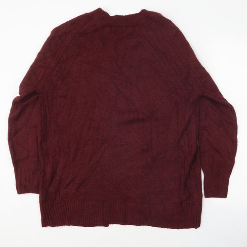 Marks and Spencer Womens Purple V-Neck Polyester Cardigan Jumper Size S