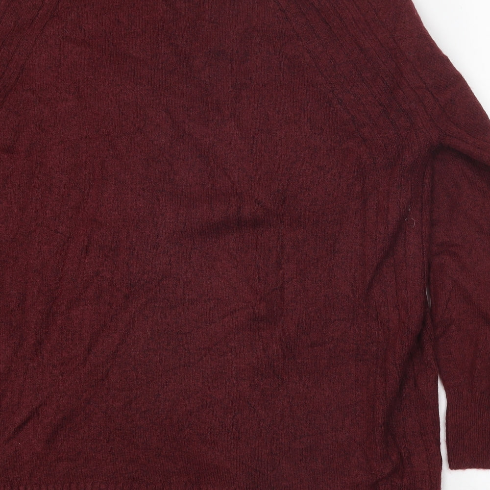 Marks and Spencer Womens Purple V-Neck Polyester Cardigan Jumper Size S