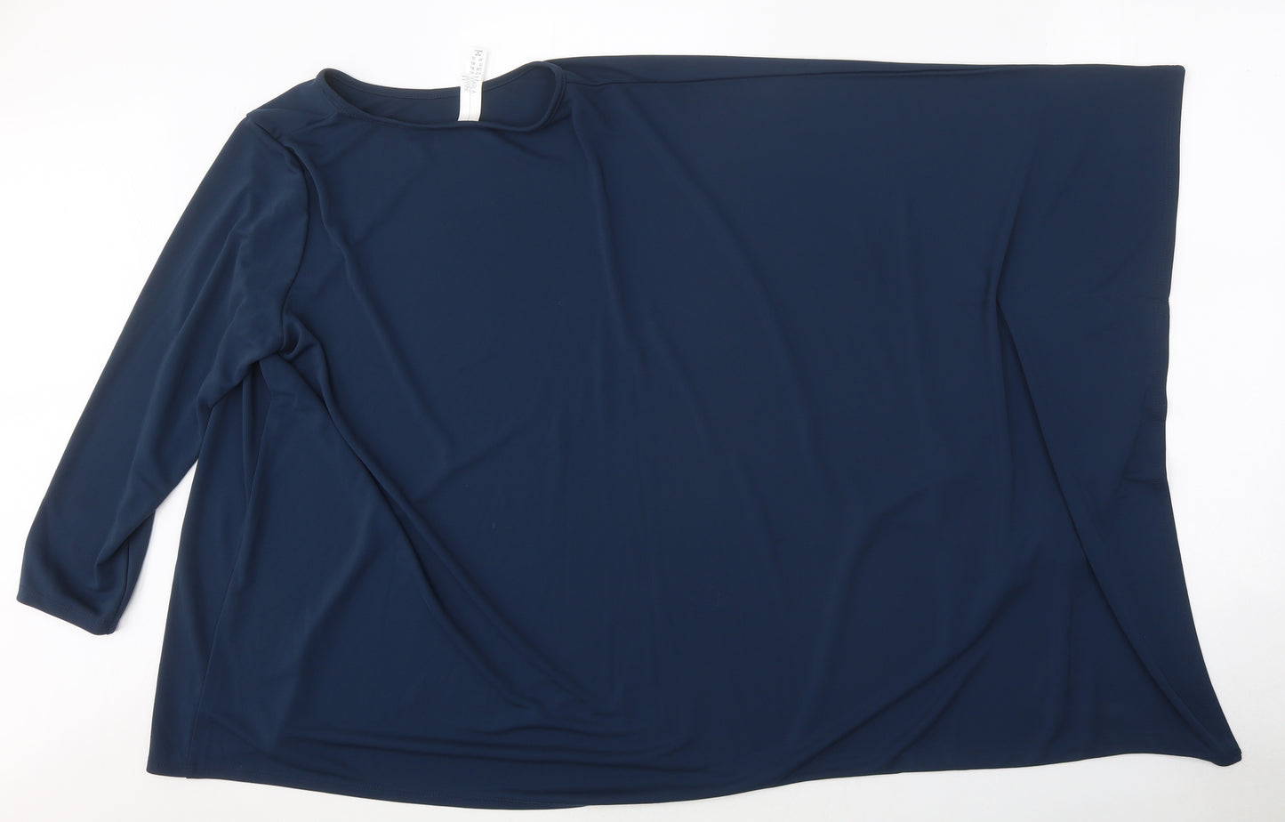 Maria Wynne Womens Blue Polycarbamide Jersey Blouse Size XL One Shoulder
