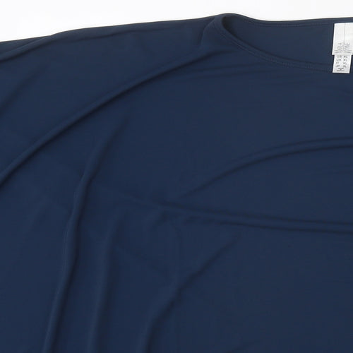 Maria Wynne Womens Blue Polycarbamide Jersey Blouse Size XL One Shoulder