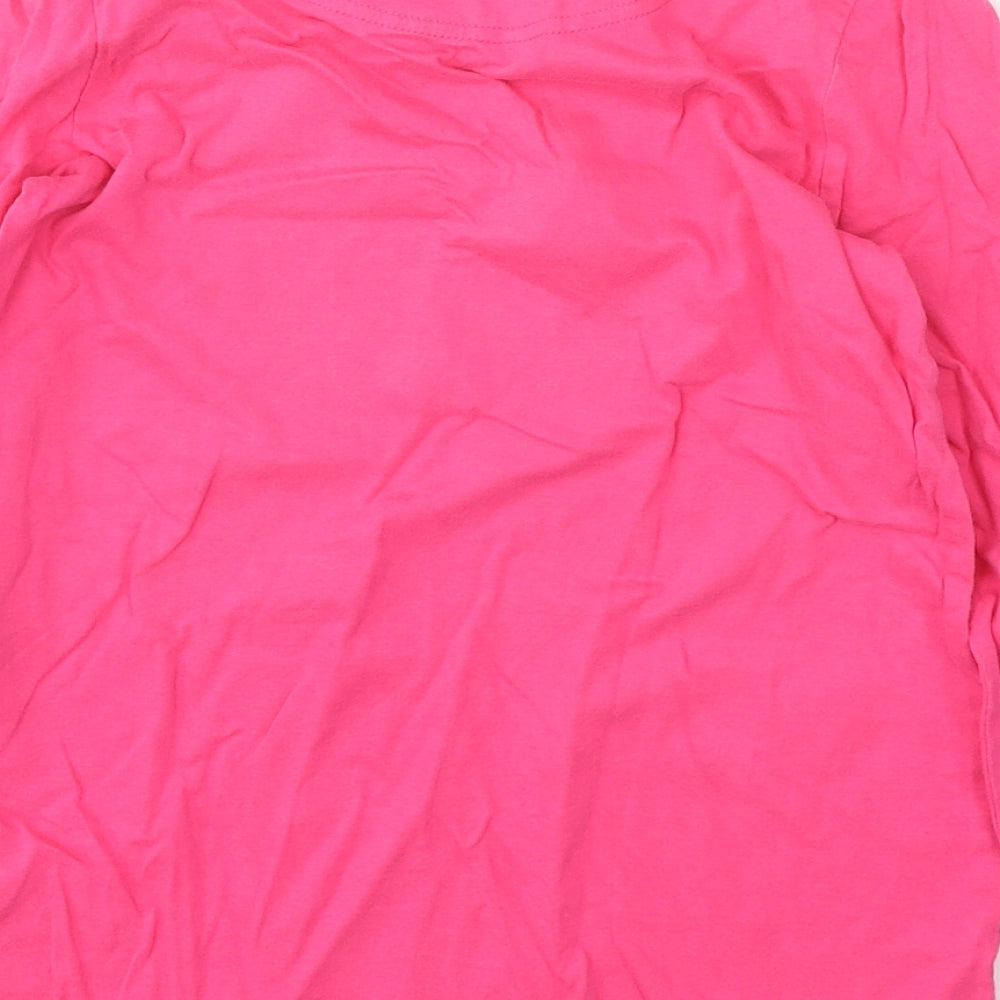 Joules Girls Pink 100% Cotton Basic T-Shirt Size 11 Years Round Neck Pullover - Cat