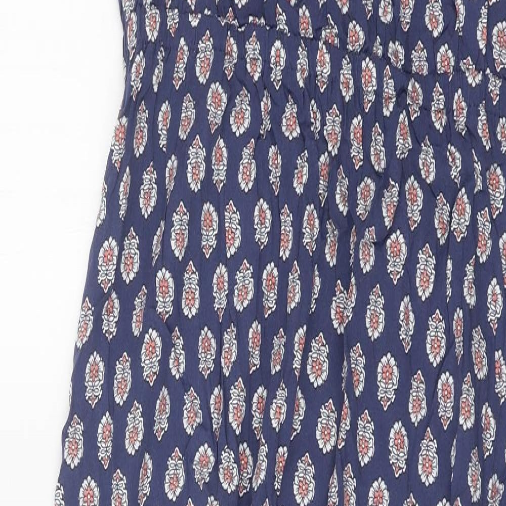 Gap Womens Blue Floral Viscose Maxi Size S V-Neck Magnetic - slit on both sides