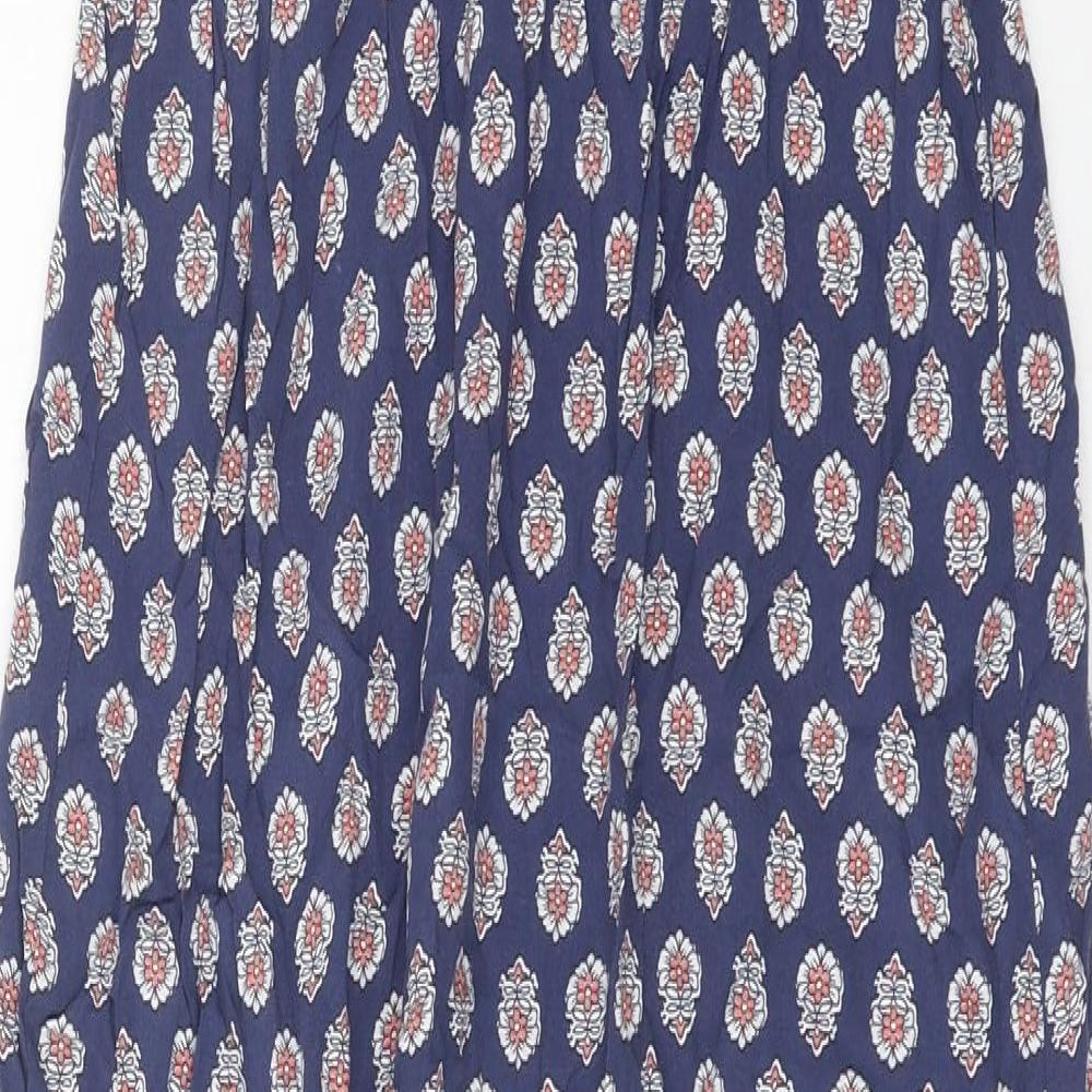 Gap Womens Blue Floral Viscose Maxi Size S V-Neck Magnetic - slit on both sides