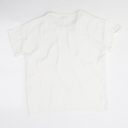 Moss Copenhagon Womens White Polyester Basic Blouse Size XS Round Neck