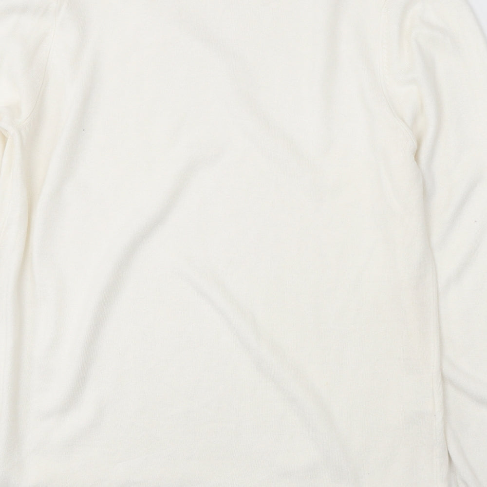 Papaya Womens White Round Neck Acrylic Pullover Jumper Size 16 - size 16-18