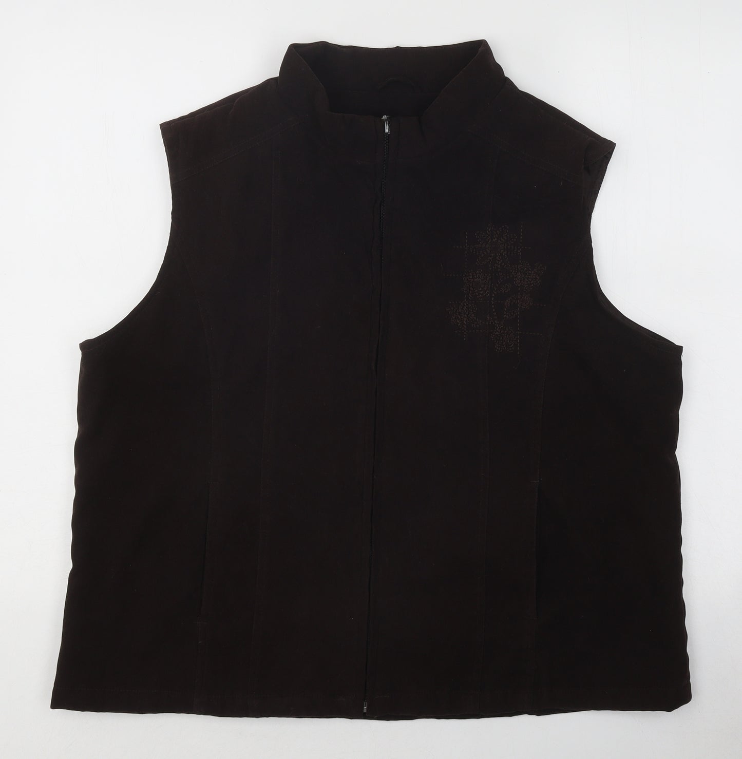 EMW Womens Brown Gilet Waistcoat Size L Zip