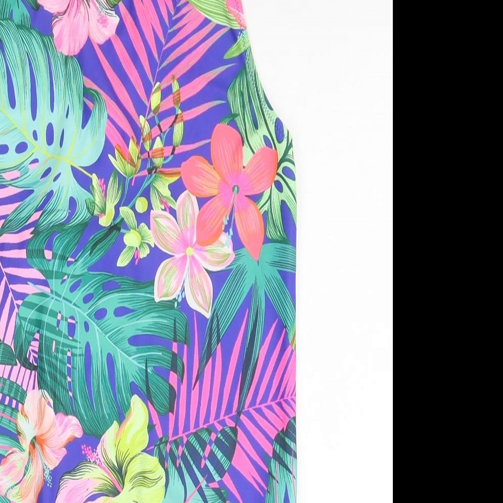 NEXT Girls Multicoloured Floral Polyester Bodysuit One-Piece Size 16 Years Pullover - Swimsuit