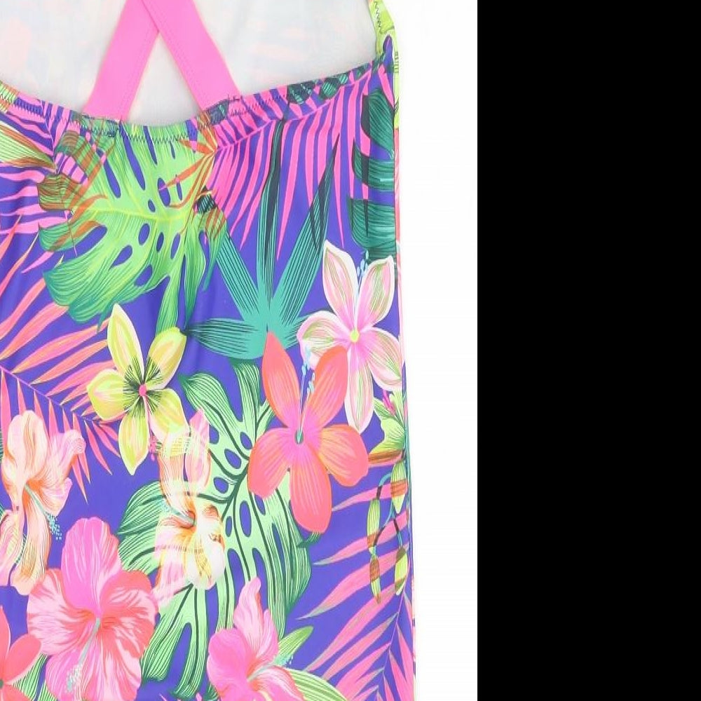NEXT Girls Multicoloured Floral Polyester Bodysuit One-Piece Size 16 Years Pullover - Swimsuit
