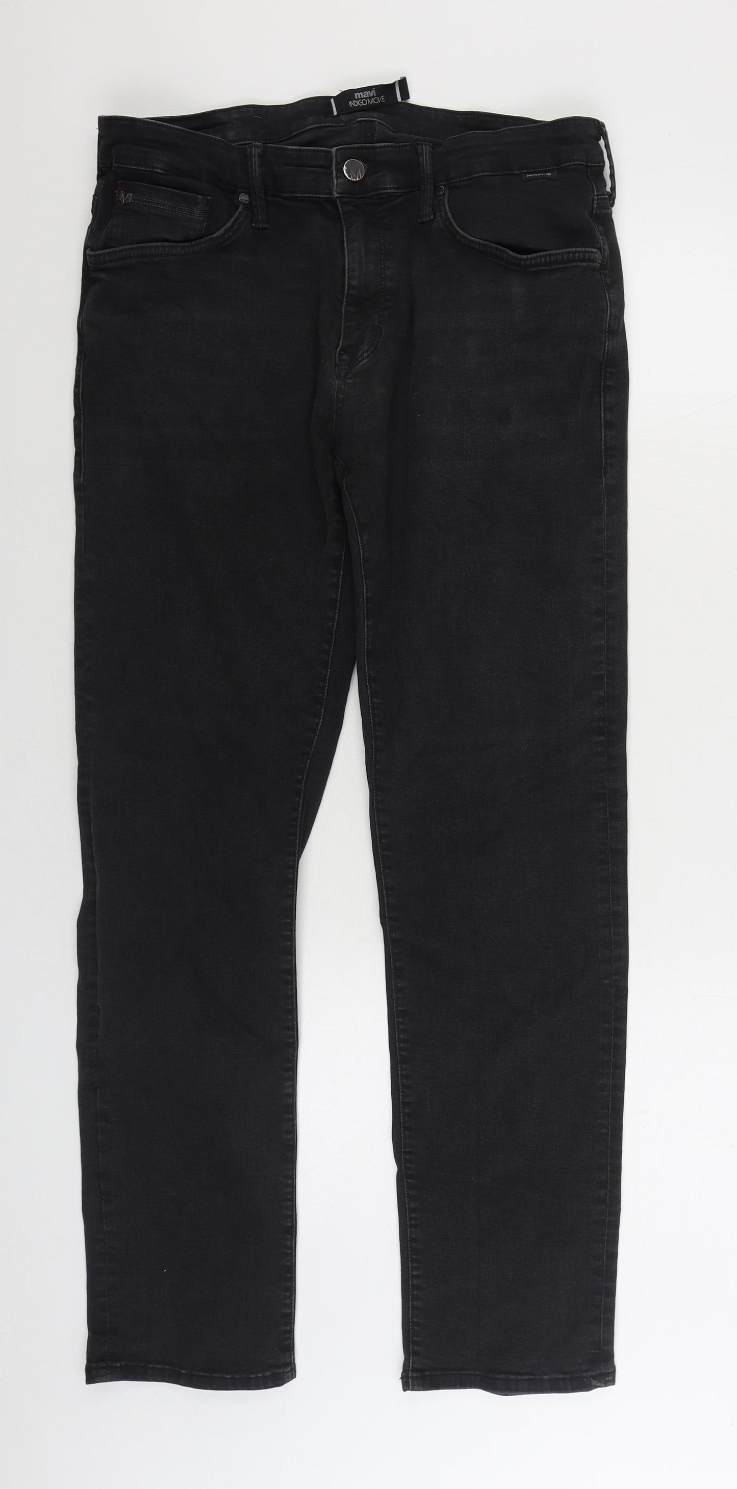Mavi Indigo Move Mens Black Cotton Straight Jeans Size 32 in L30 in Regular Zip