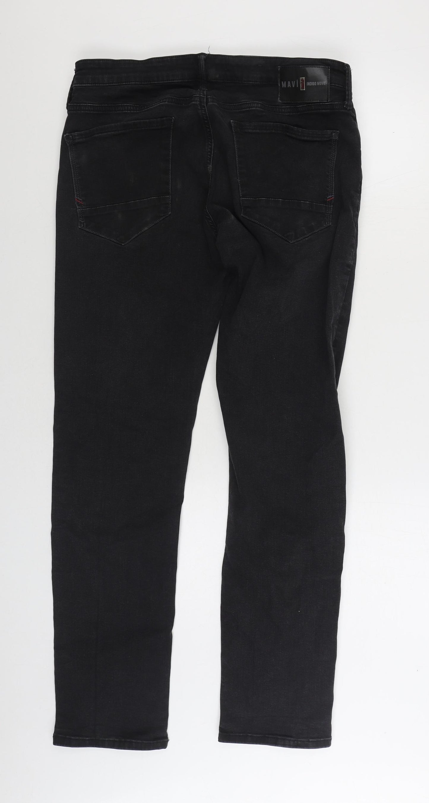 Mavi Indigo Move Mens Black Cotton Straight Jeans Size 32 in L30 in Regular Zip