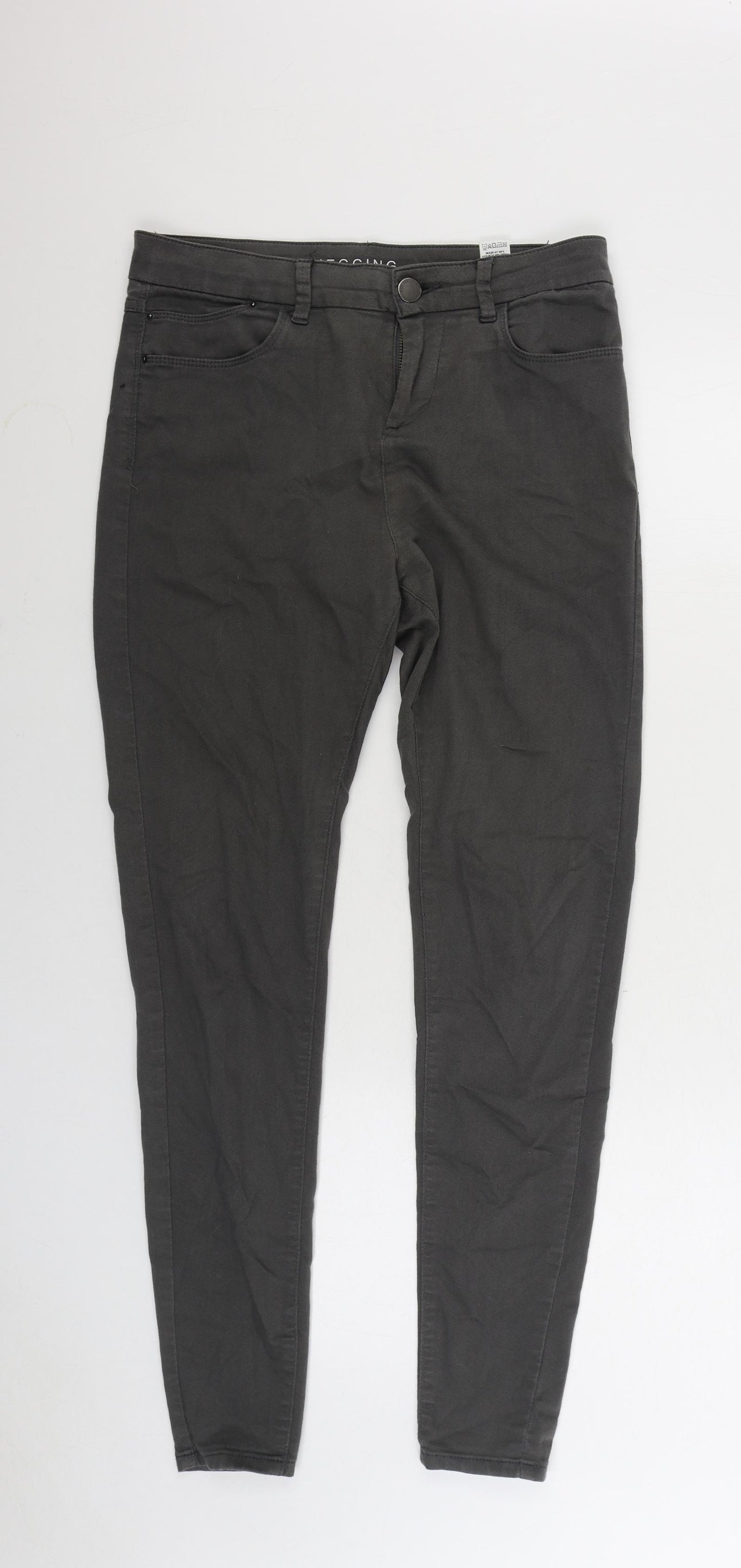 NEXT Womens Grey Cotton Jegging Jeans Size 12 L29 in Regular Zip