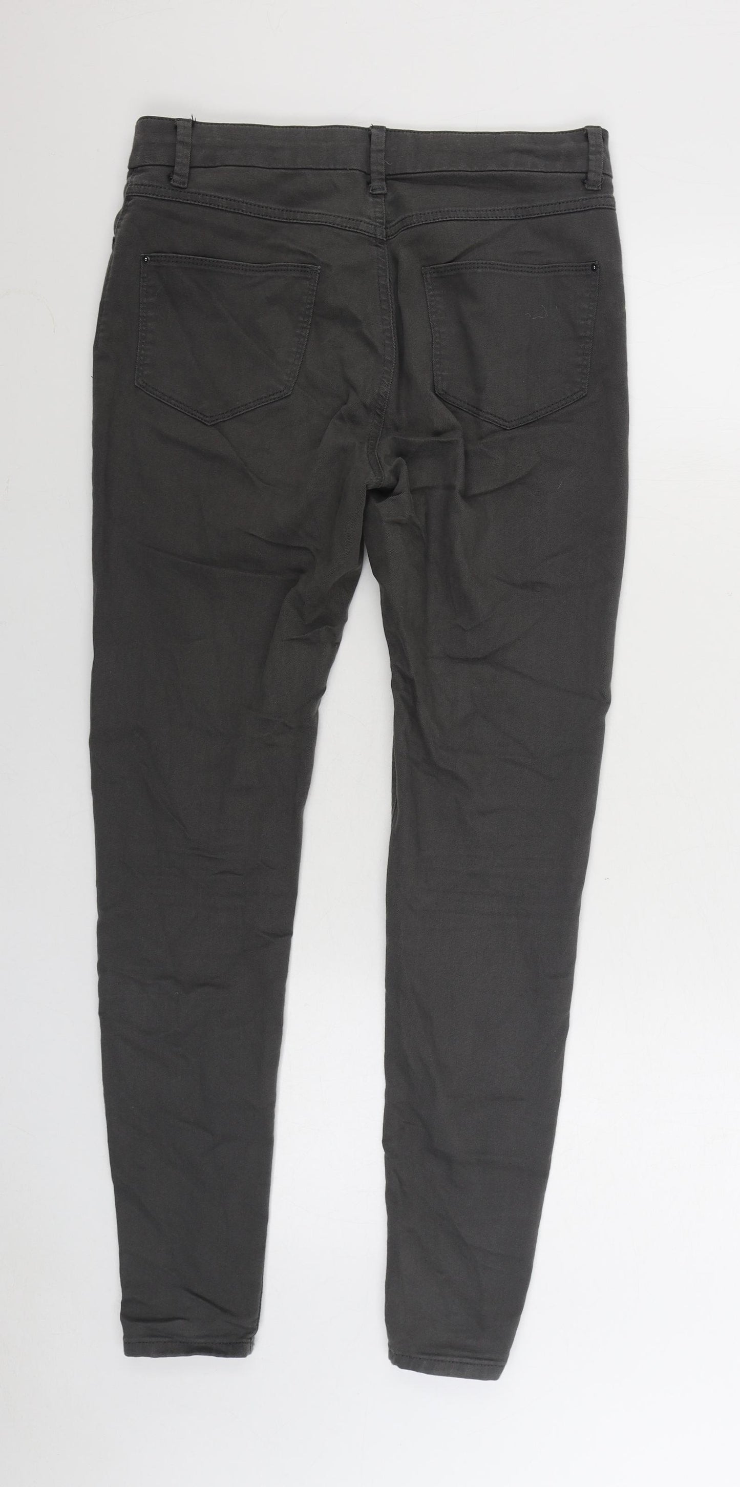 NEXT Womens Grey Cotton Jegging Jeans Size 12 L29 in Regular Zip